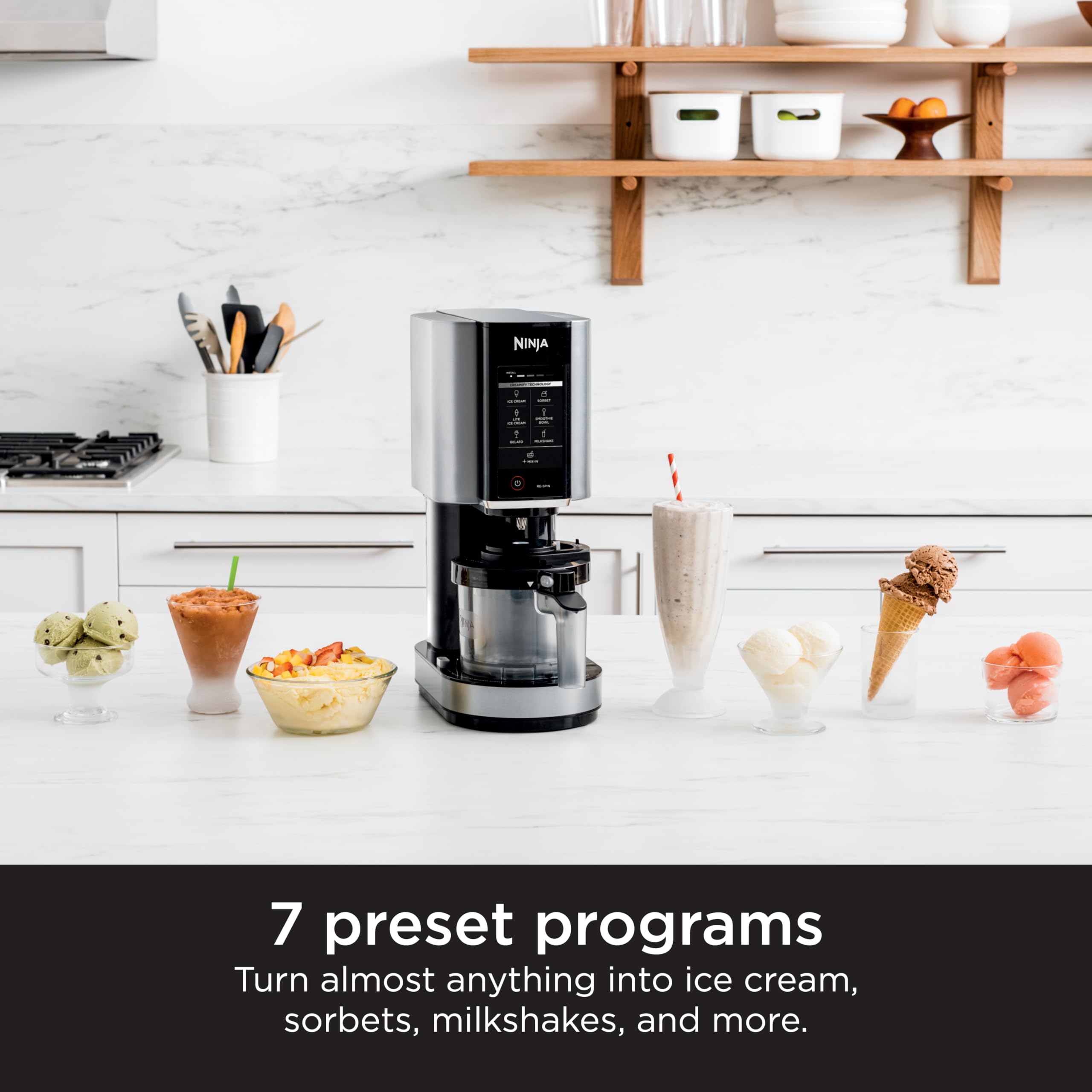 Ninja Nc301 Creami Ice Cream Maker, For Gelato, Mix-Ins, Milkshakes, Sorbet, Smoothie Bowls & More, 7 One-Touch Programs, With (
